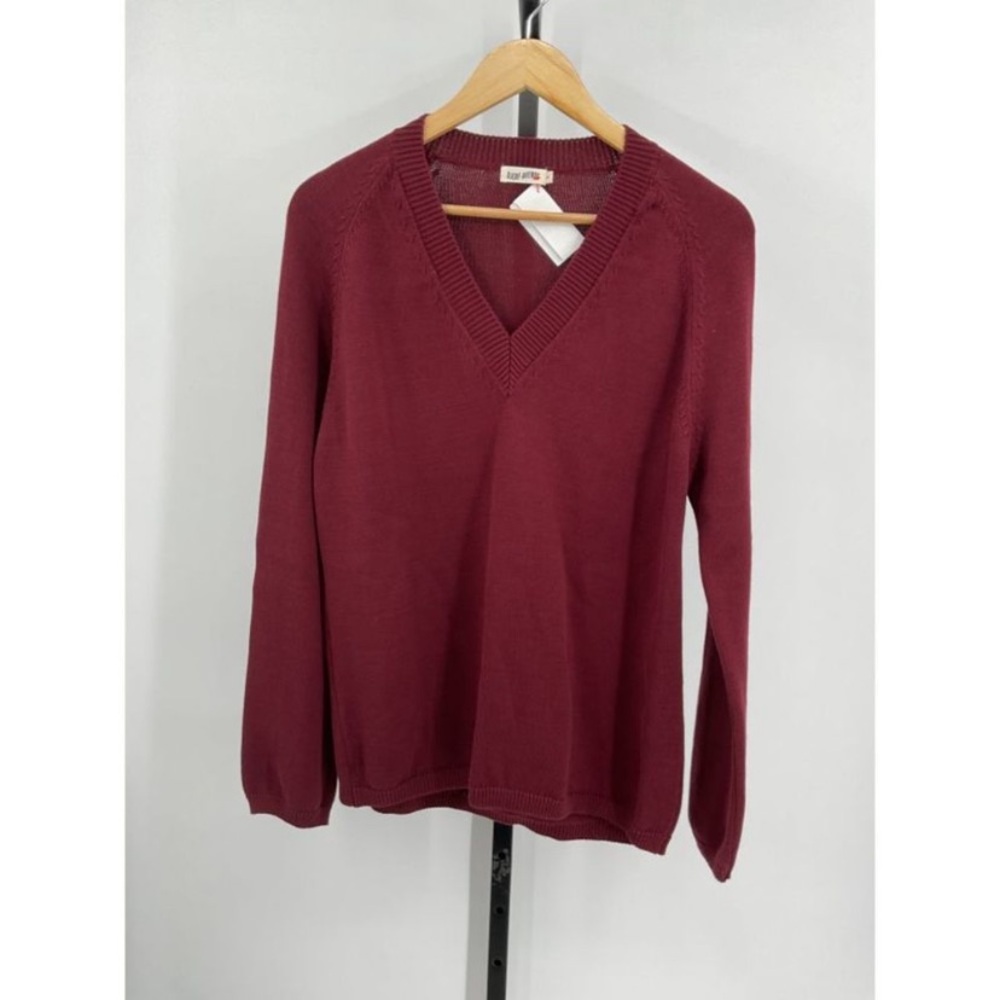 Burgundy V-Neck Sweater